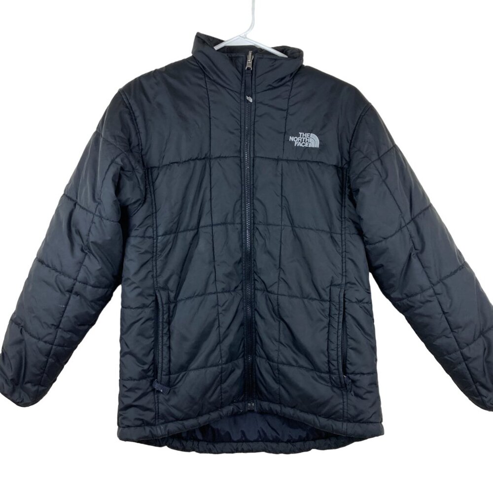 The North Face Boys Sz XL Black Down Puffer Jacket Fall Winter Logo